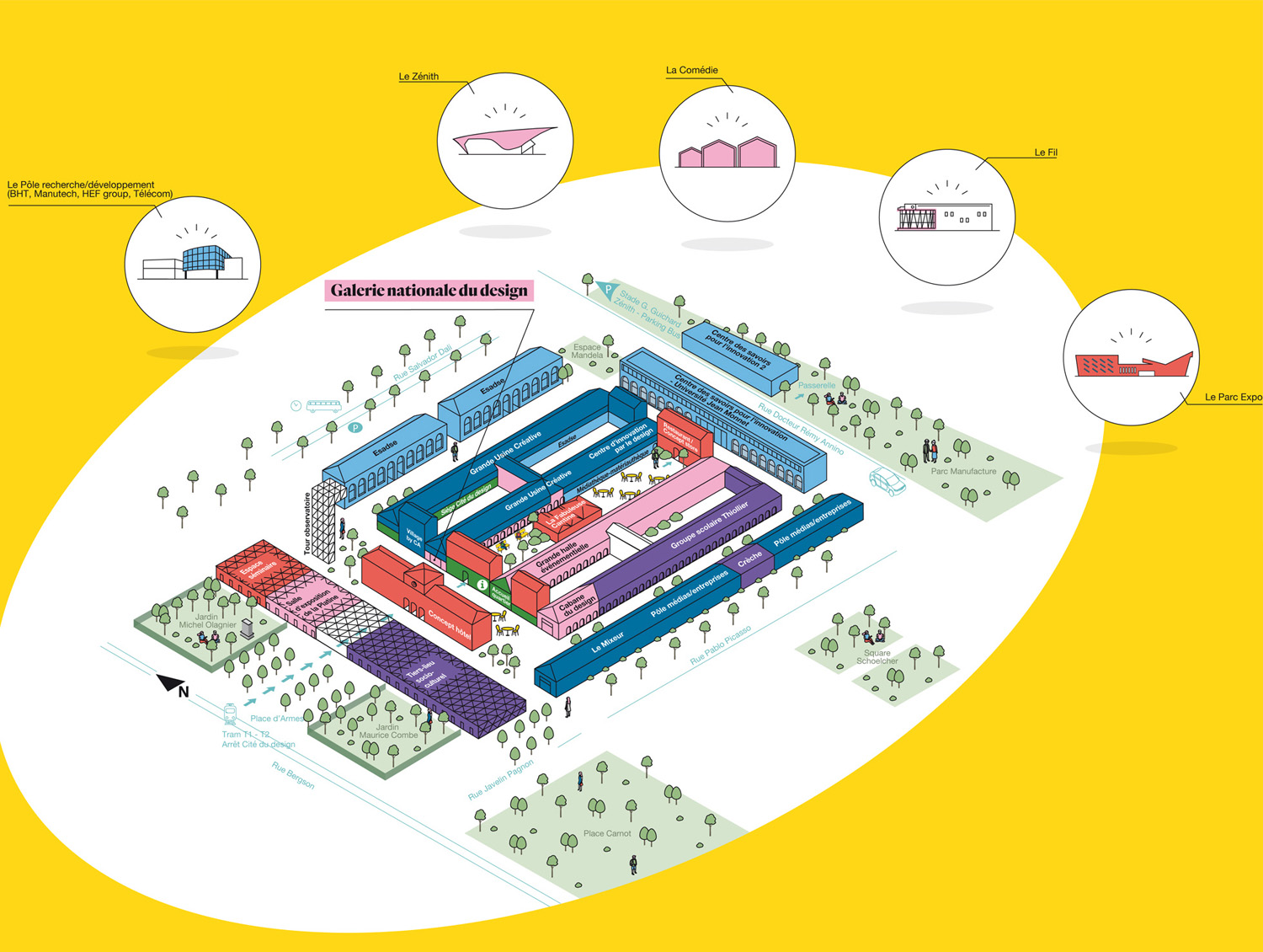 carte du projet Cité du design 2025